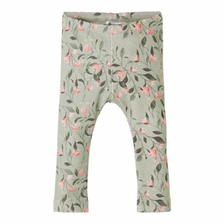 Søde Modal Leggings Helena Desert Sage med Blomsterprint