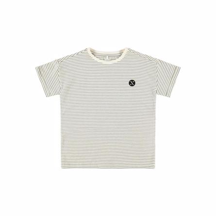 Stribet T-shirt i grå fra Name It til drenge