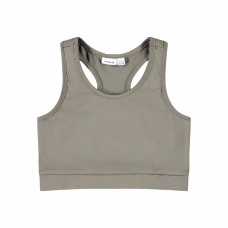 Kort Flucy Top i Stengrå fra Name It - T-shirt til Piger