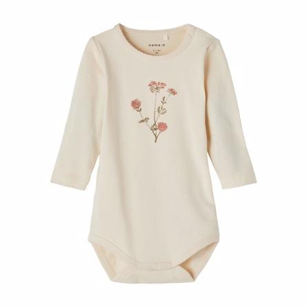 Sød langærmet bodystocking med blomster fra Name It