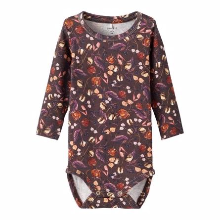 Sød langærmet body med blomsterprint fra Name It