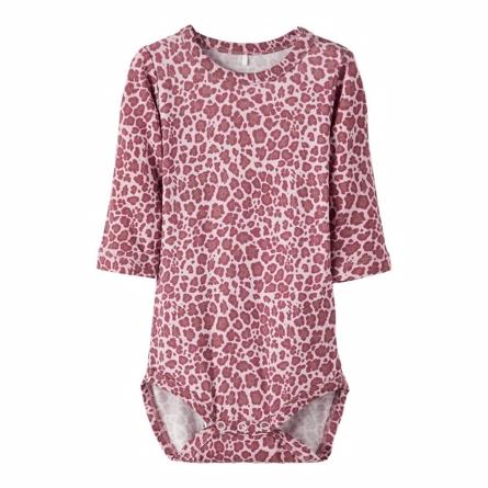 Sej langærmet leopardprint body i lyserød fra Name It