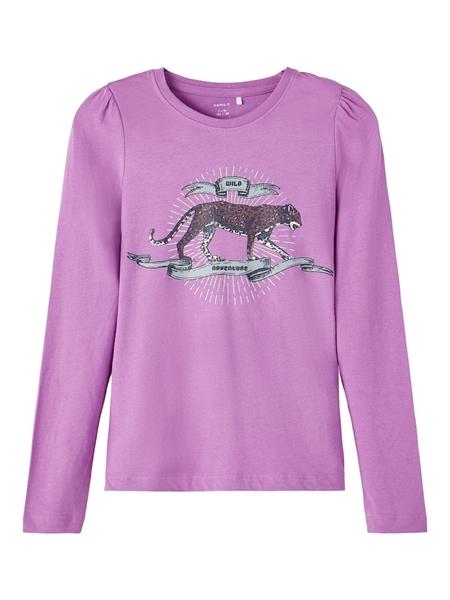 Skøn Pink Iris Orchid Bluse fra Name It til Piger