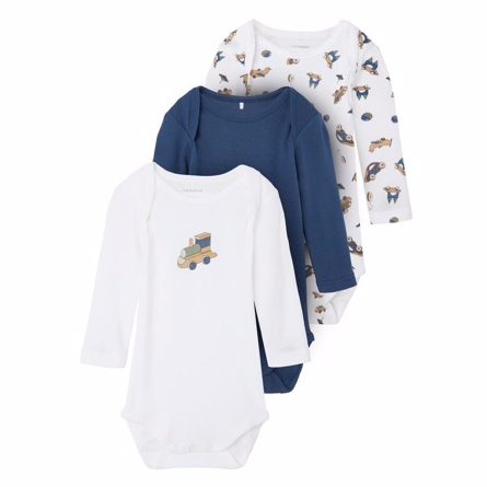 3 Pak Body Langærmet Dark Navy fra Name It