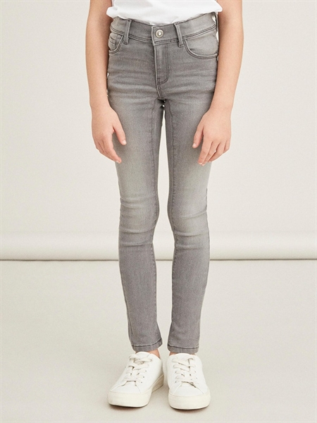 Skinny Fit Jeans Polly i Lys Grå - Fantastisk Tilbud!