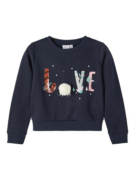 Jule Sweatshirt Merry Dark Sapphire fra Name It