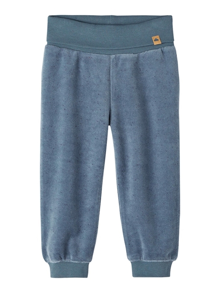 Bløde Velour Bukser Runo i China Blue fra Name It