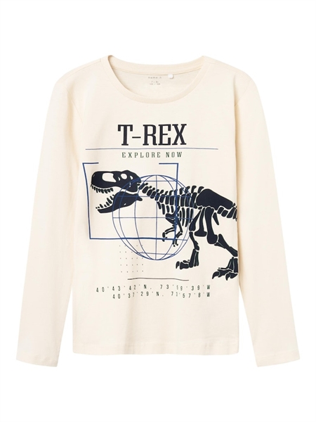 Sej T-REX Langærmet Bluse fra Name It - Ricko Gray