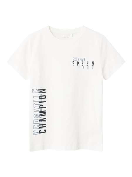 T Shirt Med Print Victor White Alyssum fra Name It