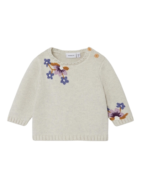 Baby Striktrøje Salli Peyote Melange fra Name It