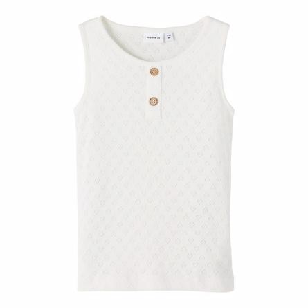 Hulmønster Tanktop Jacce White Alyssum fra Name It