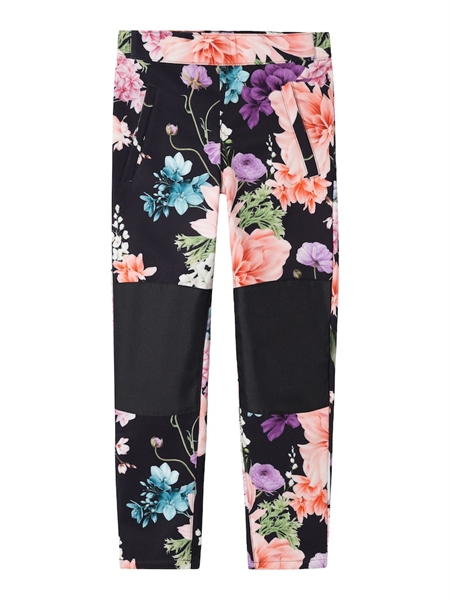 Softshell Bukser Alfa Black Flower fra Name It