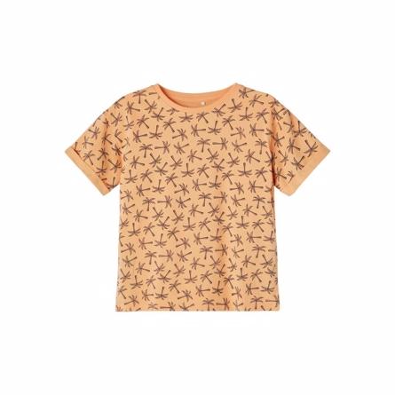 Tee Valther Salmon Buff - Økologisk T-shirt med Palmetryk