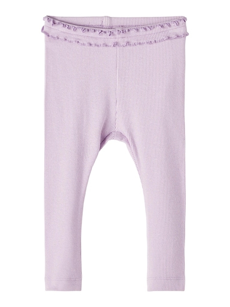 Rib Leggings Jinna Orchid Bloom fra Name It