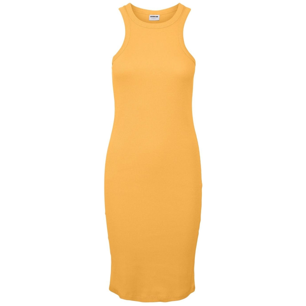 Nmmaya S L Halter Neck Dress   Amber Yellow fra Noisy May