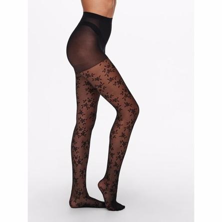 Tights Rosa Black Flower fra Only