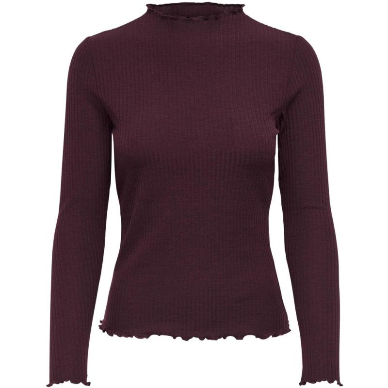 Dame Bluse Onlemma   Madder Brown fra Only