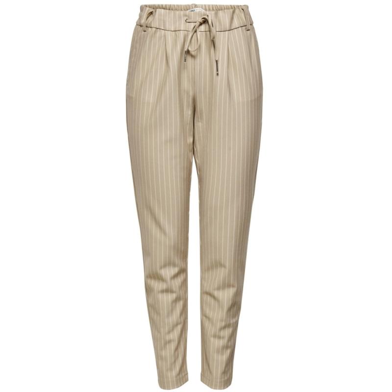 Dame Bukser Onlpoptrash Stripe   Humus W. Cloud Dancer fra Only