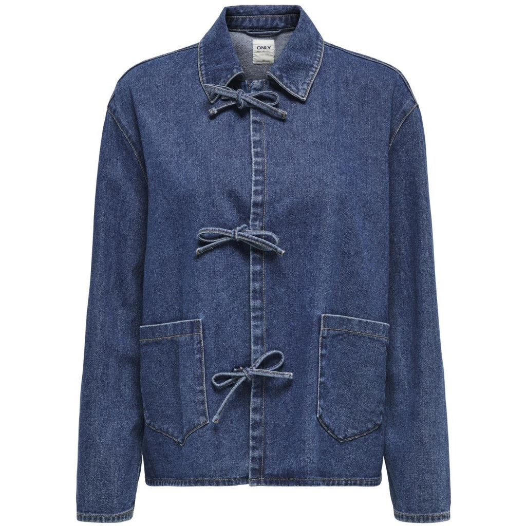 Dame Jakke Onlthille   Dark Blue Denim fra Only