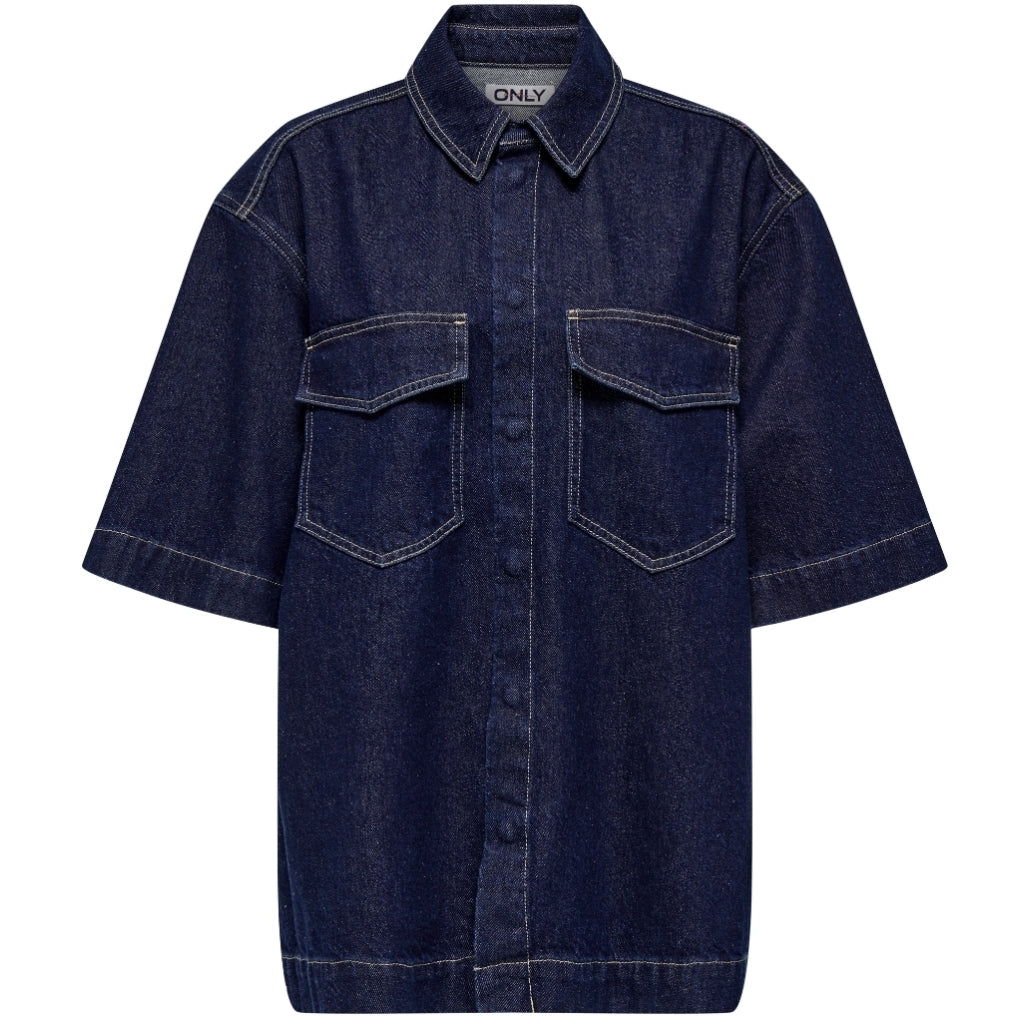 Dame Skjorte Onlsophie   Dark Blue Denim Rinse fra Only