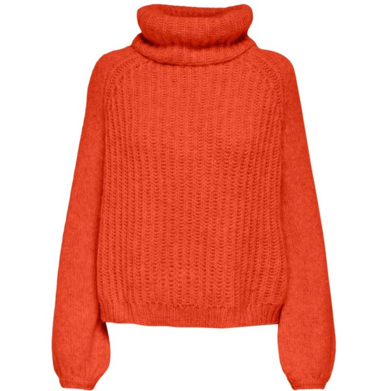 Dame Strik Onlfora   Red Clay Melange fra Only