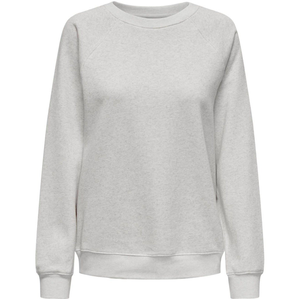 Klassisk Dame Sweatshirt i Lys Grå Melange fra Only