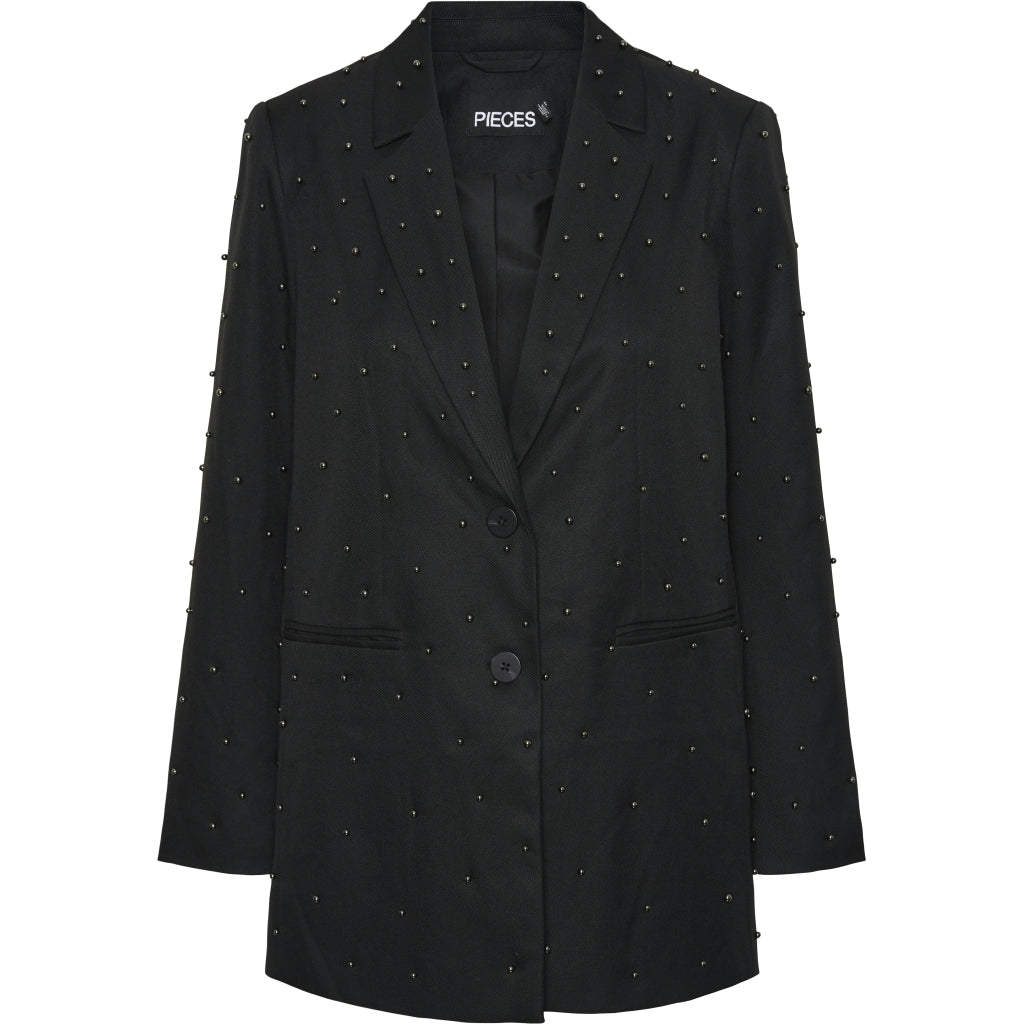 Smart dameblazer med sorte perler fra Pieces