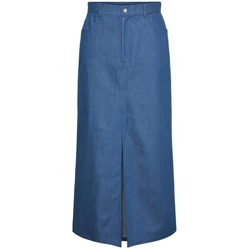 Dame Nederdel Pcasta Medium Blue Denim fra Pieces