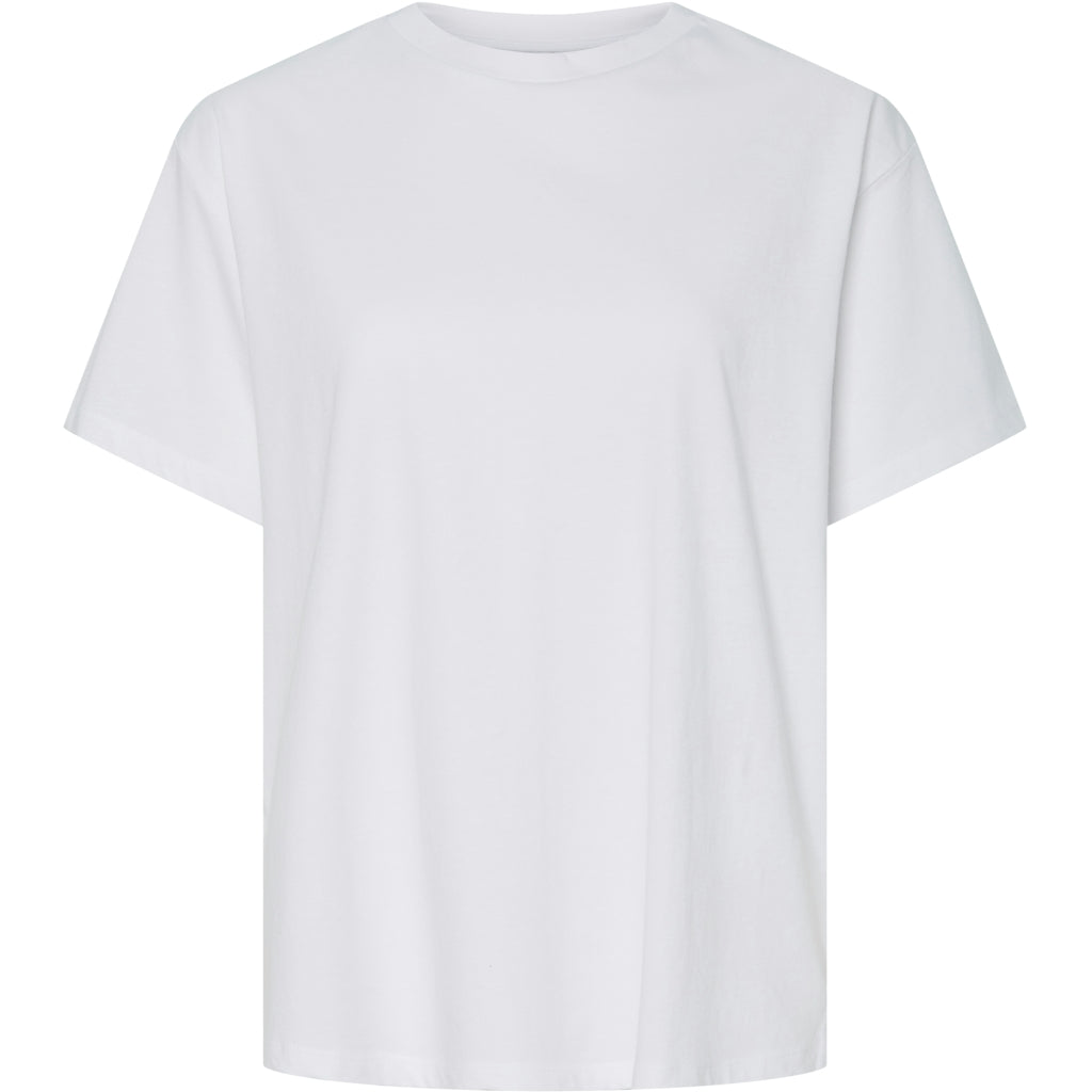 Dame T Shirt Pcalma Bright White Black Evening Zip fra Pieces