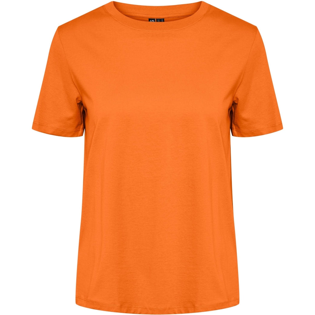 Dame T Shirt Pcria   Persimmon Orange fra Pieces