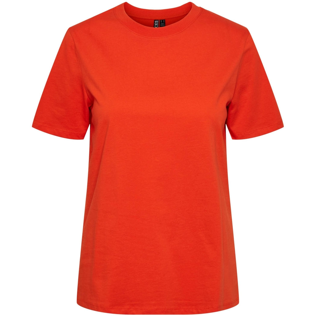 Dame T Shirt Pcria Tangerine Tango fra Pieces