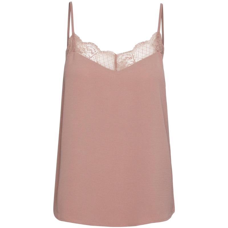 Dame Pctiffany Strap Lace Top Noos Bc   Woodrose fra Pieces