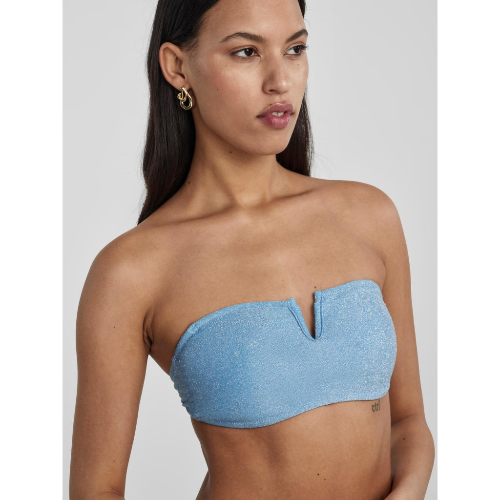 Dame Bikinitop Pcbling   Alaskan Blue Silver Lurex fra Pieces