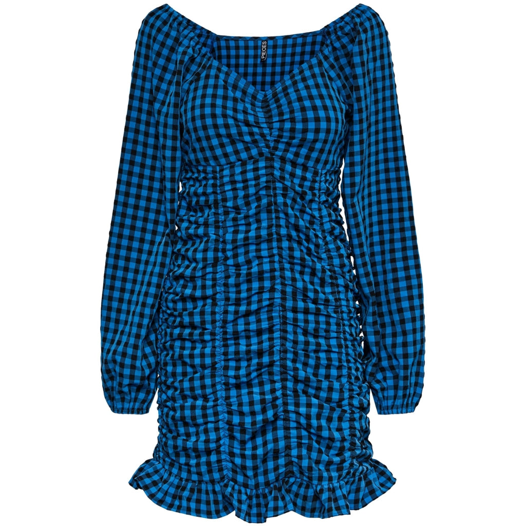 Kjole Pcnoelia Blue Aster Check fra Pieces