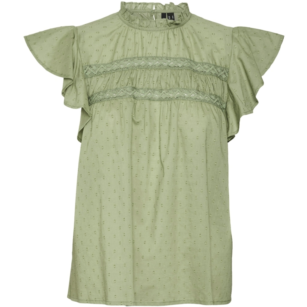 Dame Bluse Vmtrine   Hedge Green fra Vero Moda