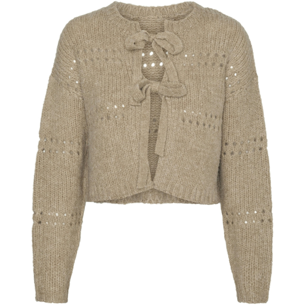 Sød strikket cardigan i sølvmink fra Vero Moda