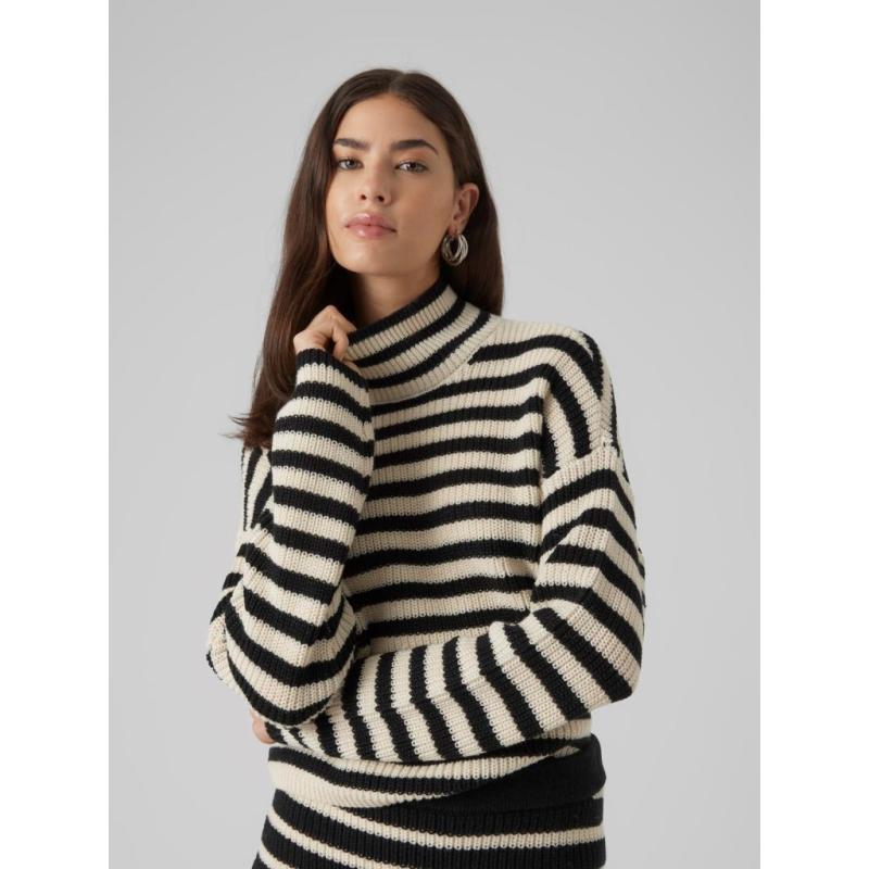 Smart strikket damepullover med høj hals - Vero Moda