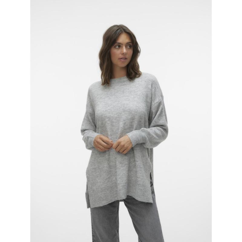 Vero Moda Dame Pullover i Lys Grå Melange - Black Friday Tilbud