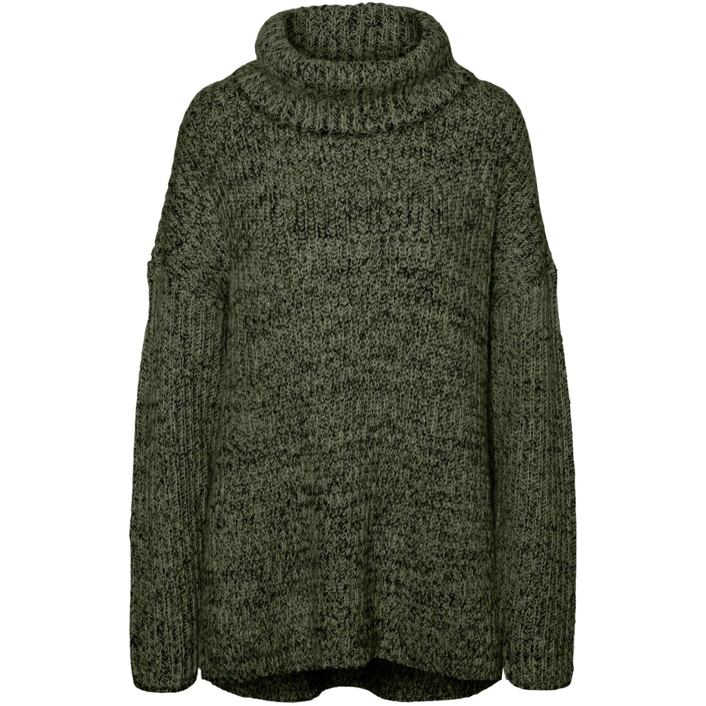 Dame Strik Vmelva   Rifle Green W Brown Lentil + Melange fra Vero Moda