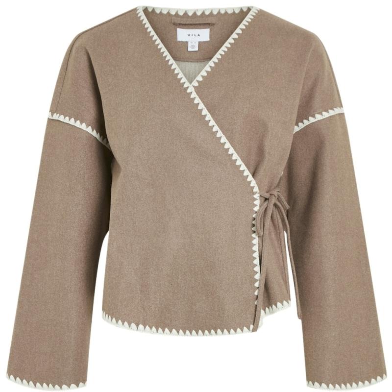 Dame Cardigan Virise   Mountain Trail White Chain Stitch fra Vila
