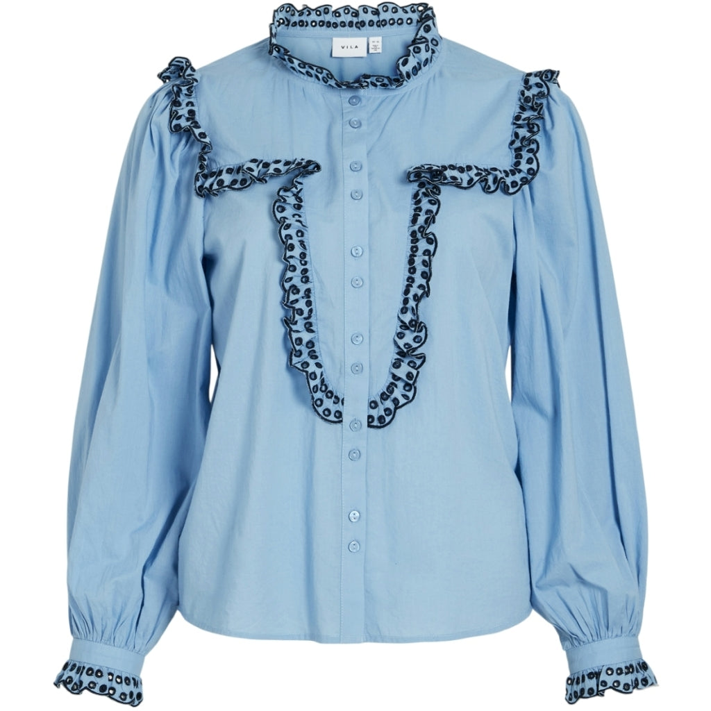 Dame Skjorte Vijanne   Blissful Blue Navy Blazer fra Vila