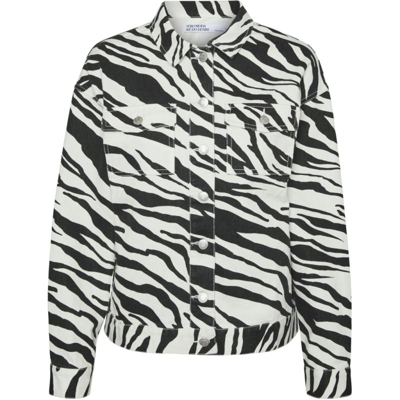 Dame Jakke Vmbelle   Bright White Black Zebra fra Vero Moda
