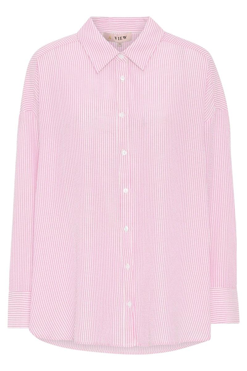 A View   Skjorte   Sonja Shirt   Pink White fra A-view