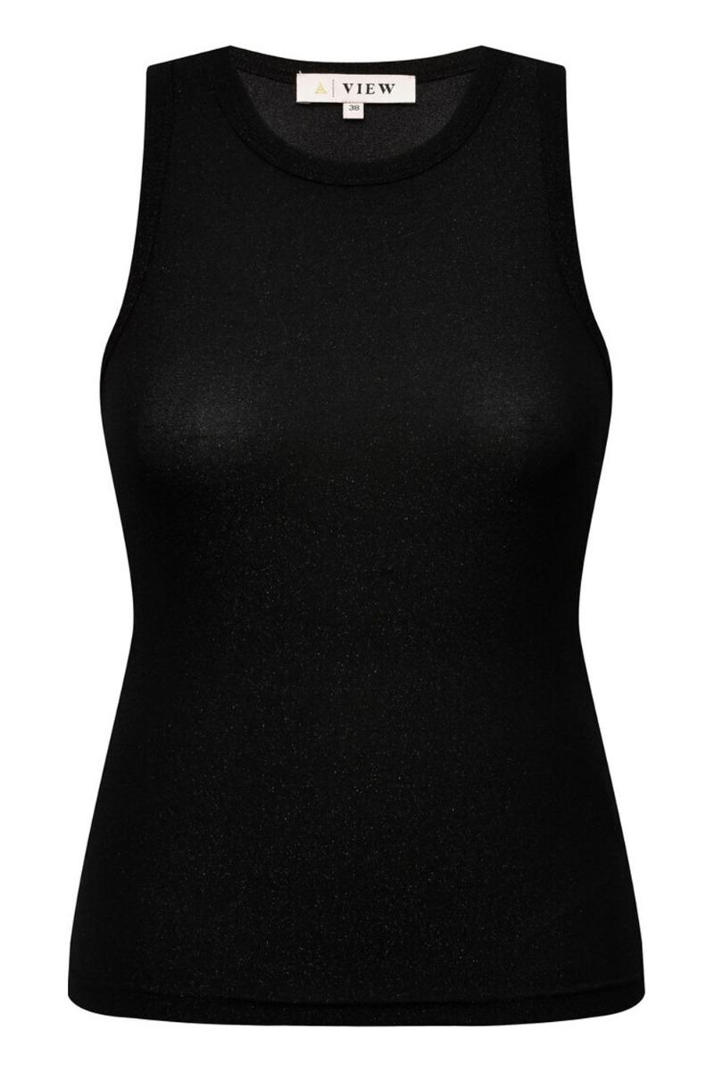 A-View Eva Tank Top i Sort med Glimmer - Musthave!