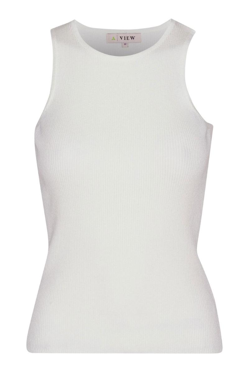 A View   Top   Rib Knit Tank Top   White fra A-view