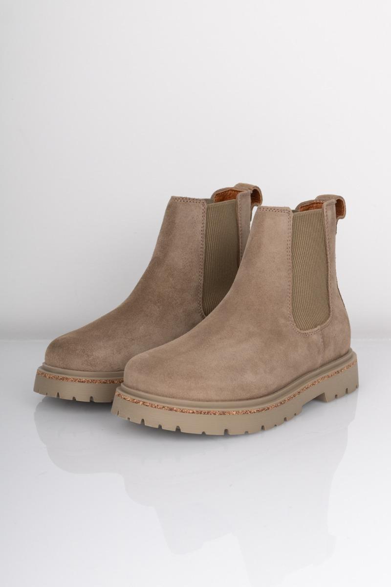 Sko Highwood Slip On Women Suede Leather Taupe fra Birkenstock