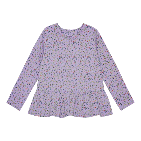 Peplum Bluse Lilla Blomstereng fra Birkholm