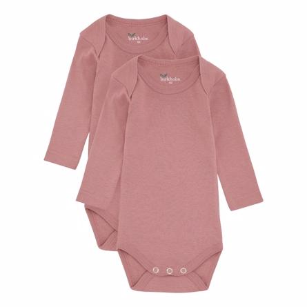 2 Pak Langærmet Body i Falmet Rosa fra Birkholm