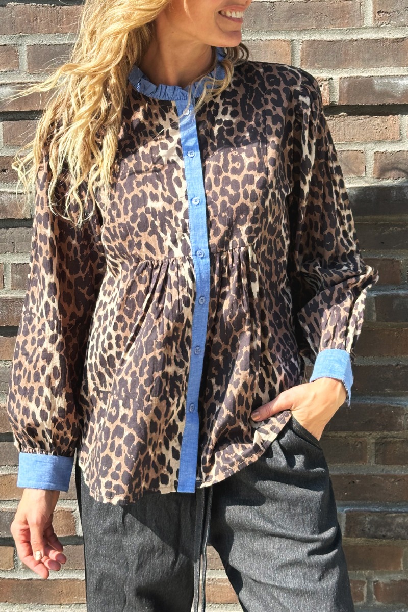 Bluse   Chania Leo With Chambre    Leo Print Chambre fra Continue