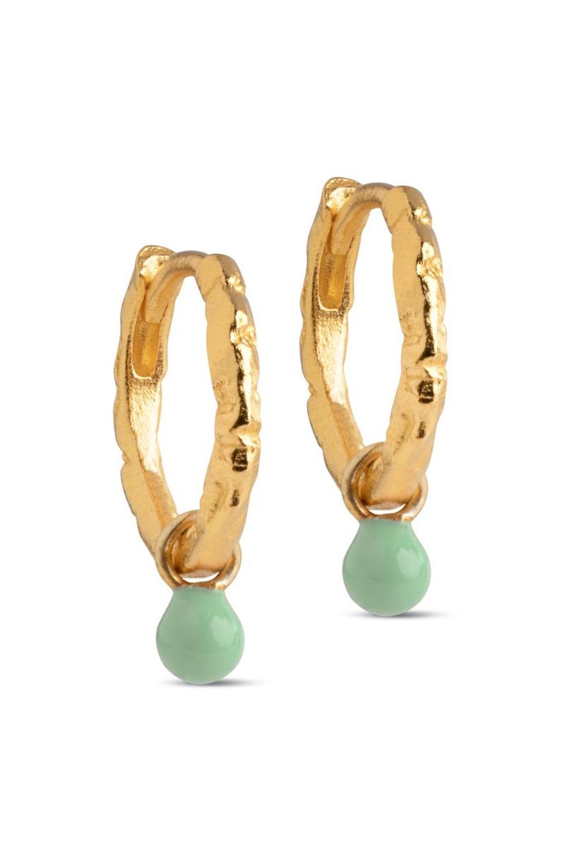 øreringe   Copenhagen Hoops Belle   Dusty Green fra Enamel